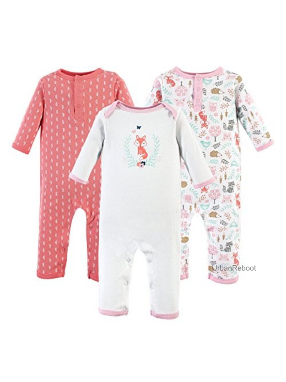 100% Cotton Baby Coveralls 3 Pack